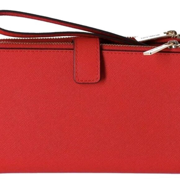 Michael Kors NWT Jet Set Travel Large Leather Wallet -  Bright Red - Picture 6 of 10